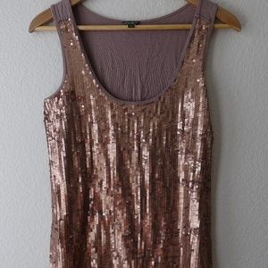 Eddie Bauer Copper Sequin Tank Top